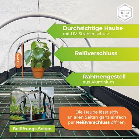 Bio Green XXL-Anzuchtstation Jumbo mit Alu-Rahmengestell