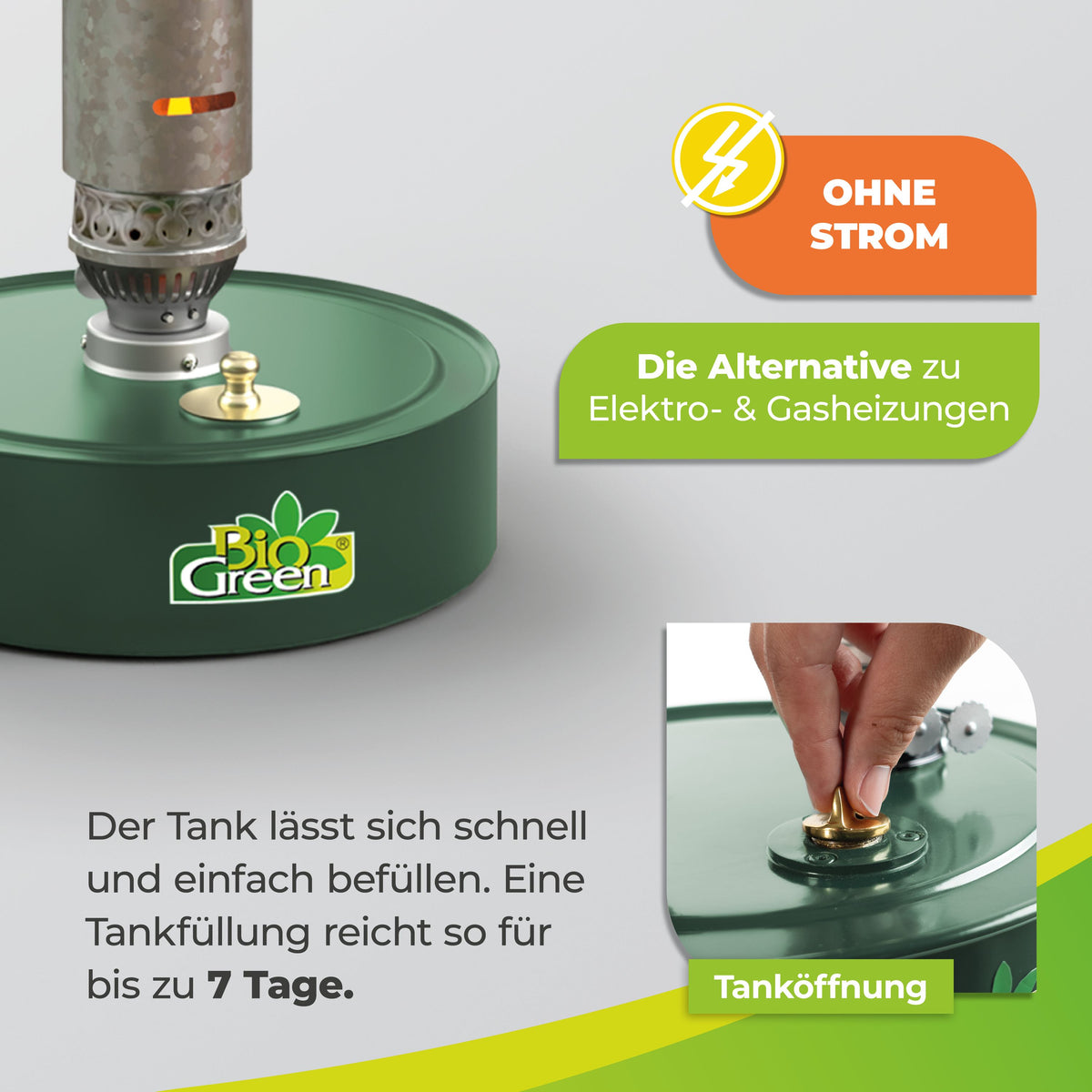 BioGreen Paraffin-Gewächshausheizung Warmax Power 4 aus Stahl Features 3