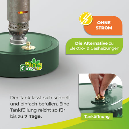 BioGreen Paraffin-Gewächshausheizung Warmax Power 4 aus Stahl Features 3
