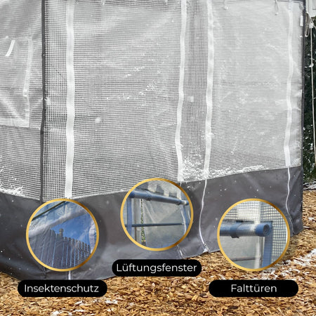 Bio Green Überwinterungszelt für Pflanzen Patioflora 80 mit Inseketnschutz, Falttüren und Belüftungsöffnungen