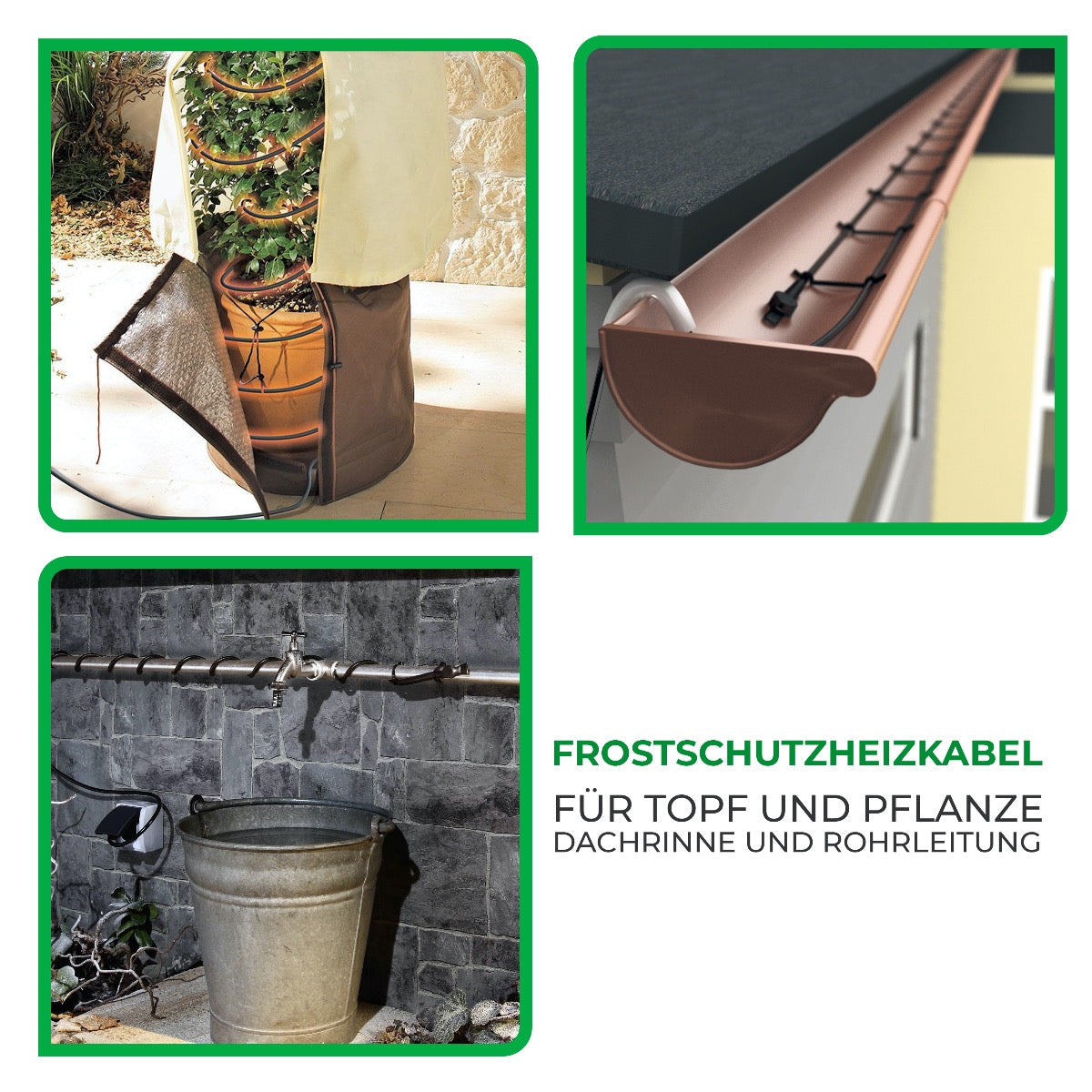 Bio Green Selbstlimitierendes Heizkabel für Topfpflanzen, Dachrinnen und Rohrleitungen