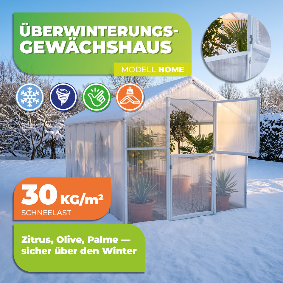 Serre "Home" avec structure robuste en PVC et métal disponible en 4 tailles