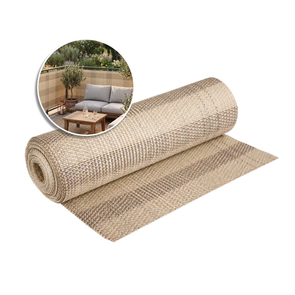 RATTABOND brise-vue pour balcon couleur paille - extra durable, opaque et résistant aux UV