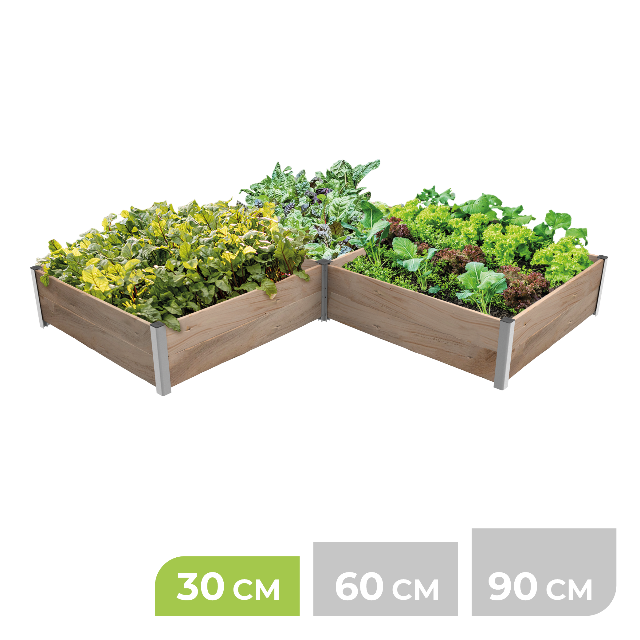 BioGreen Modulares Hochbeet-System ErnteMAXX Eck-Form 3 Quadratmeter 30 cm Höhe
