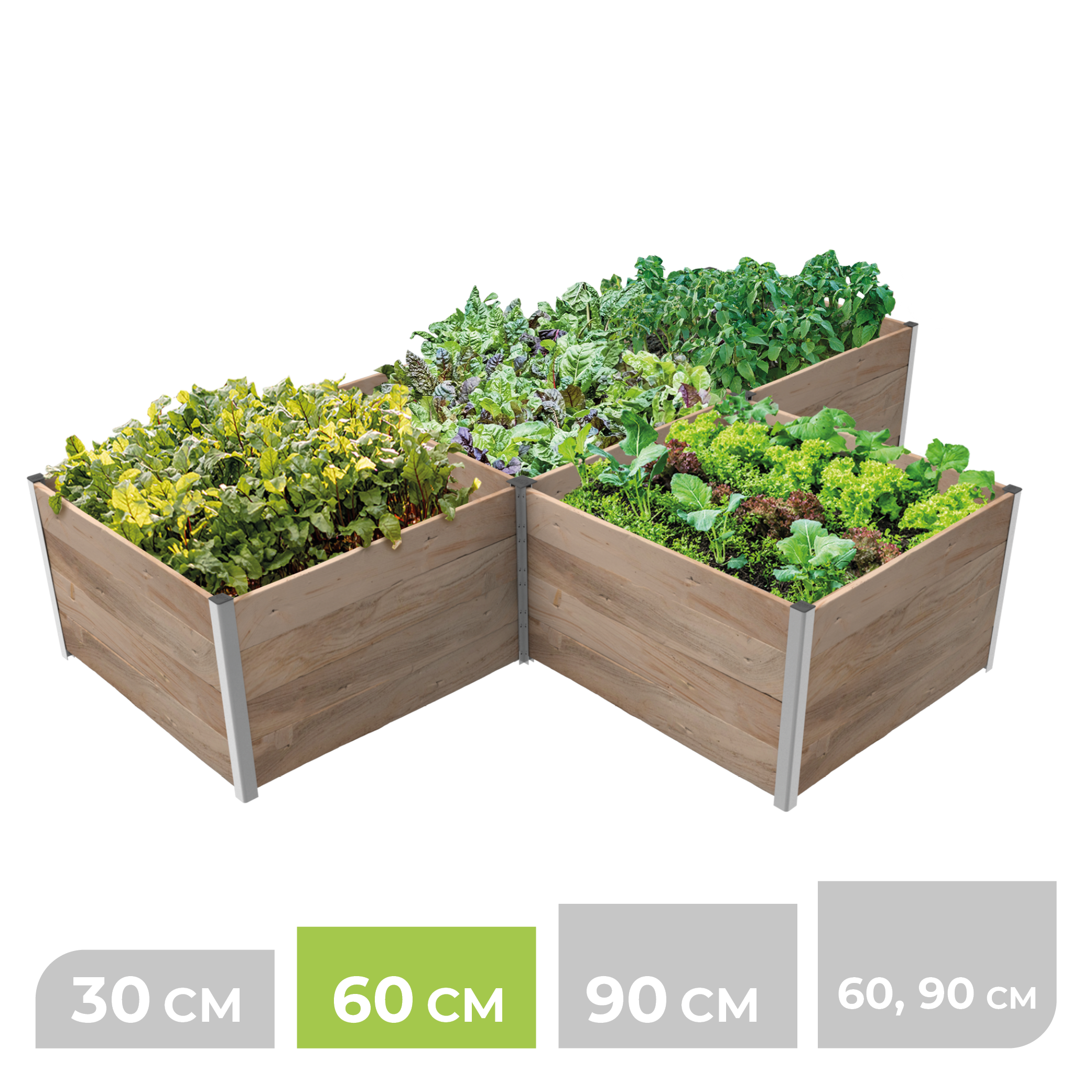 BioGreen Modulares Hochbeet-System ErnteMAXX T-Form 4 Quadratmeter 60 cm Höhe