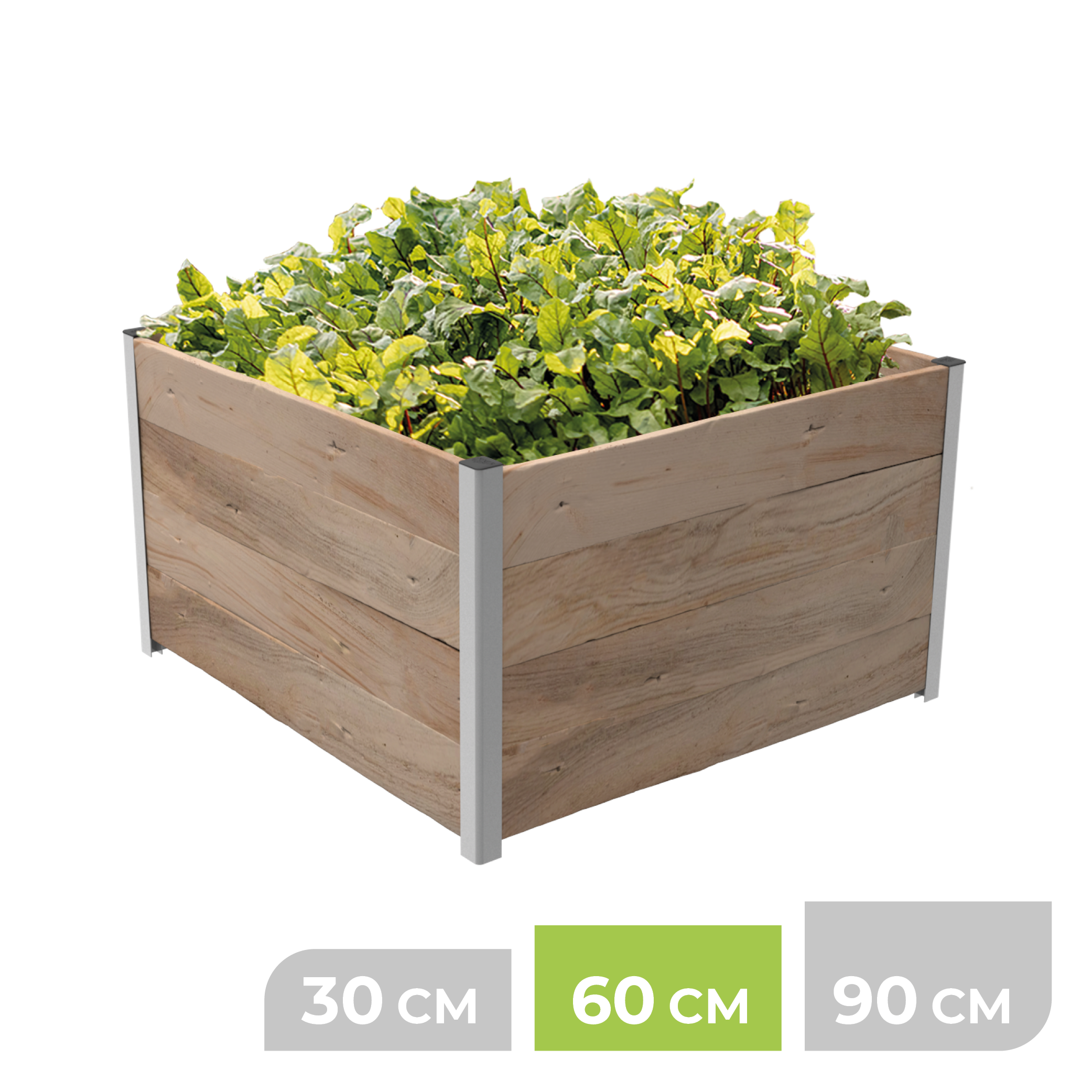 BioGreen Modulares Hochbeet-System ErnteMAXX Quadrat 1 Quadratmeter 60 cm Höhe