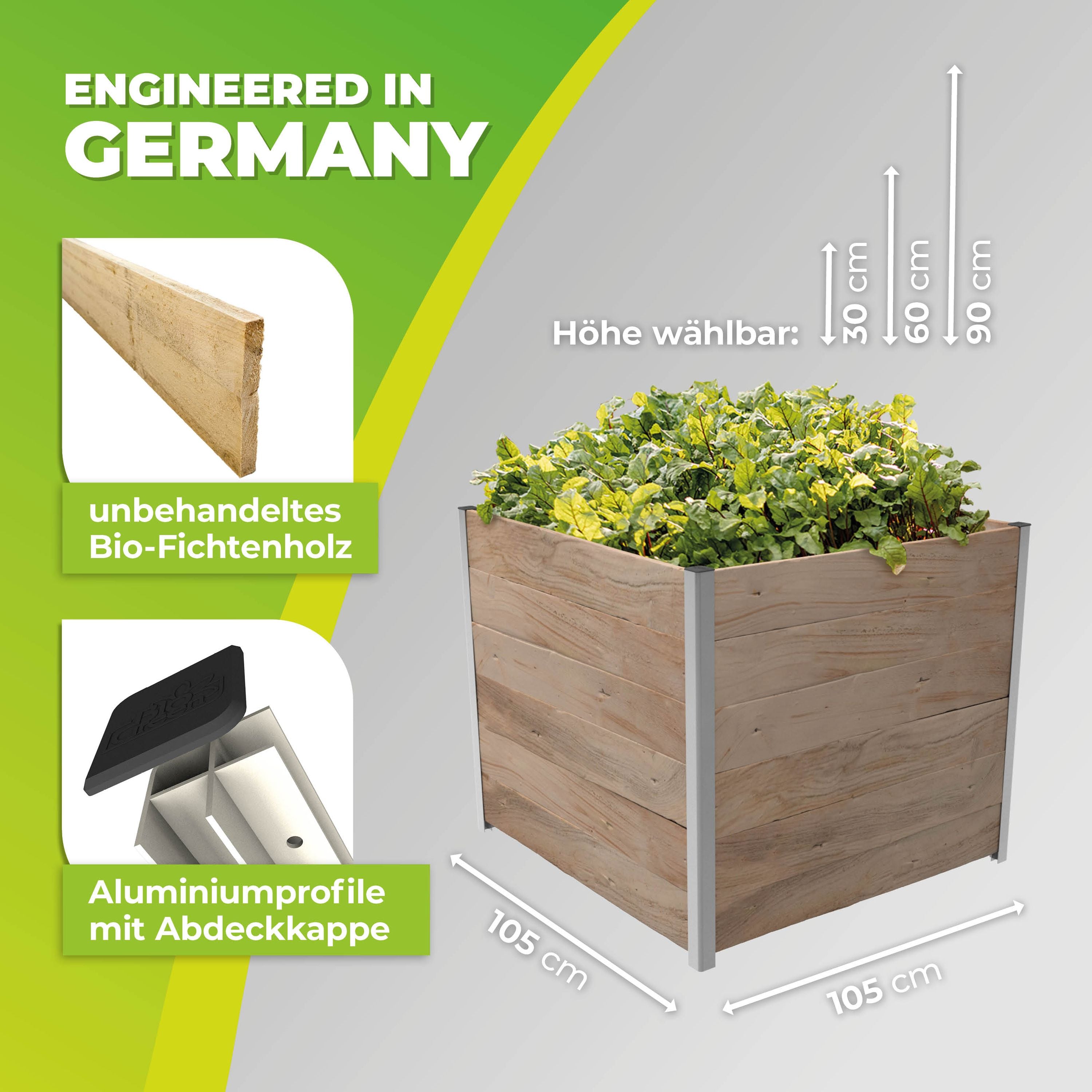 BioGreen Modulares Hochbeet-System ErnteMAXX Abmessungen