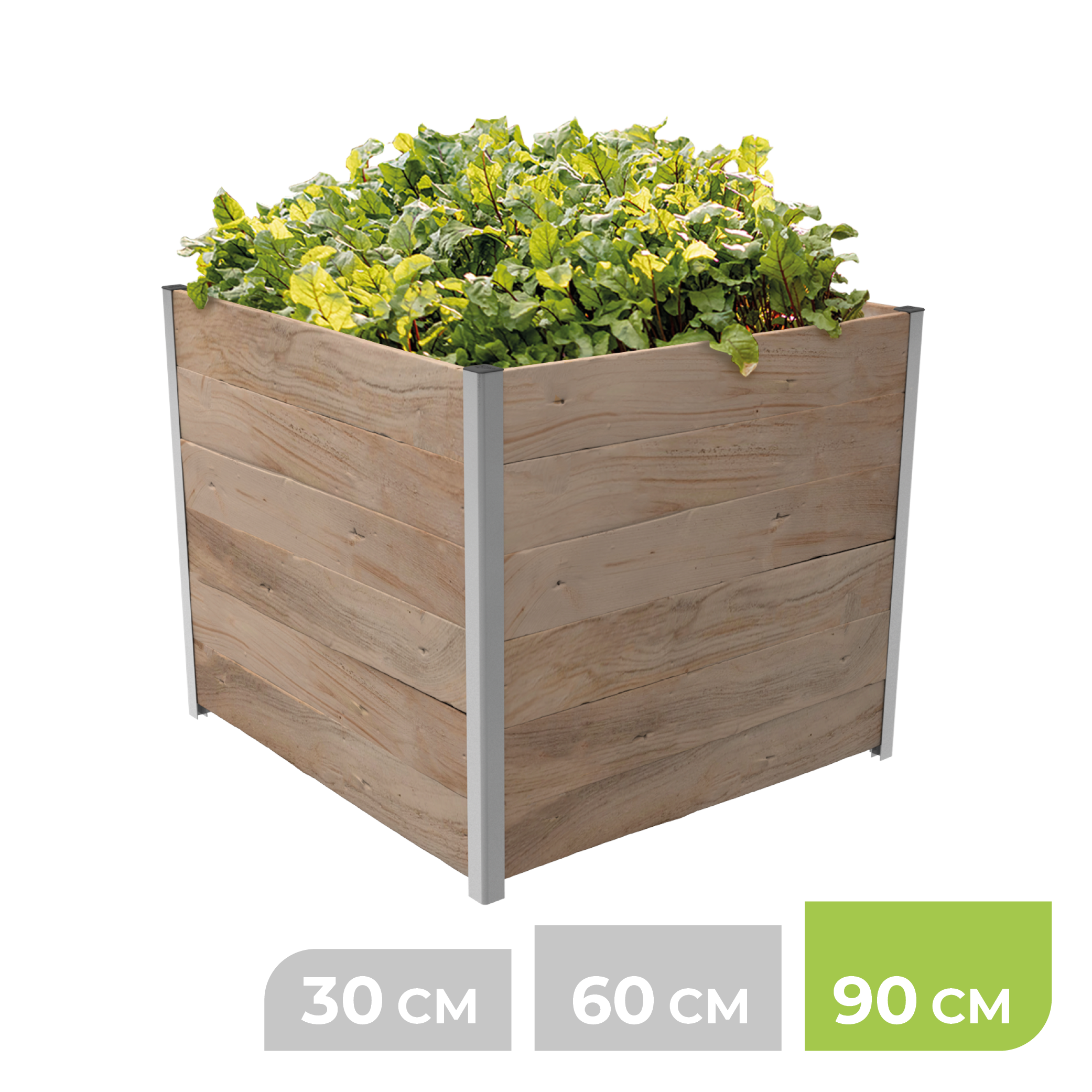 BioGreen Modulares Hochbeet-System ErnteMAXX Quadrat 1 Quadratmeter 90 cm Höhe