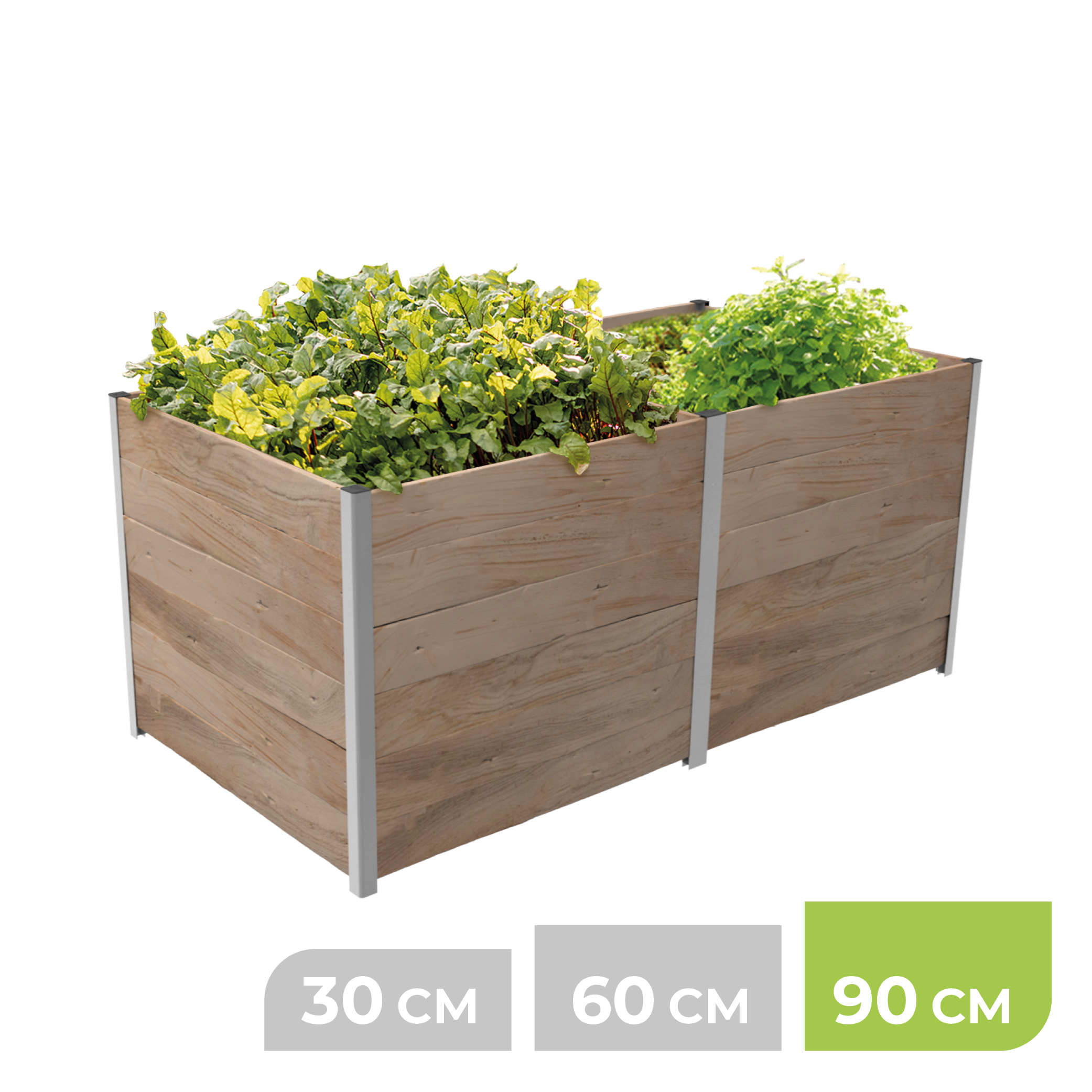 BioGreen Modulares Hochbeet-System ErnteMAXX Rechteck 2 Quadratmeter 90 cm Höhe