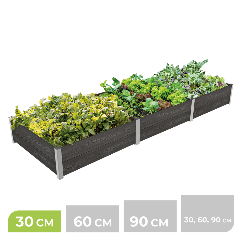 3-Modul Hochbeet ErnteMAXX 75 in Reihe aus WPC – in 3 Höhen verfügbar