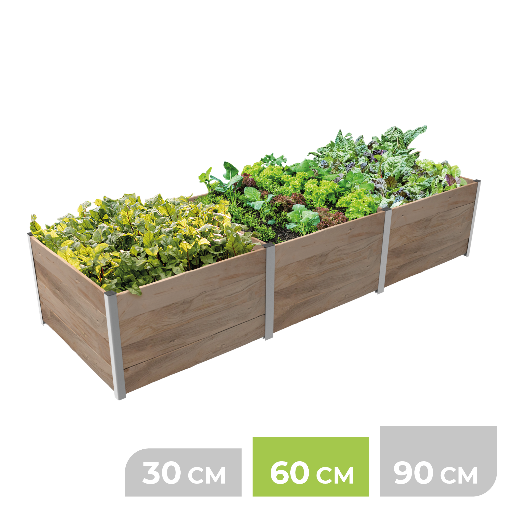 BioGreen Modulares Hochbeet-System ErnteMAXX Rechteck 3 Quadratmeter 60 cm Höhe
