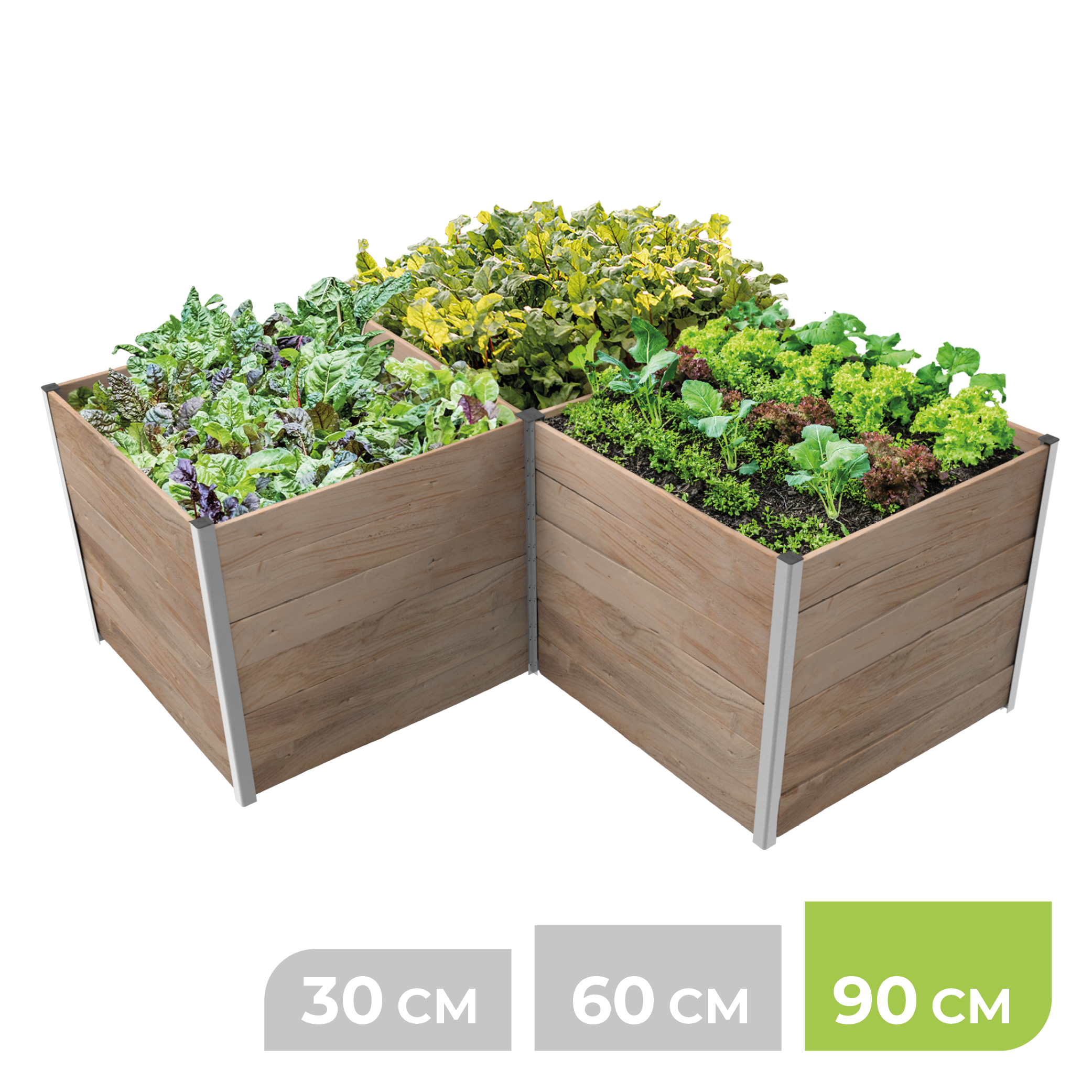 BioGreen Modulares Hochbeet-System ErnteMAXX Eck-Form 3 Quadratmeter 90 cm Höhe