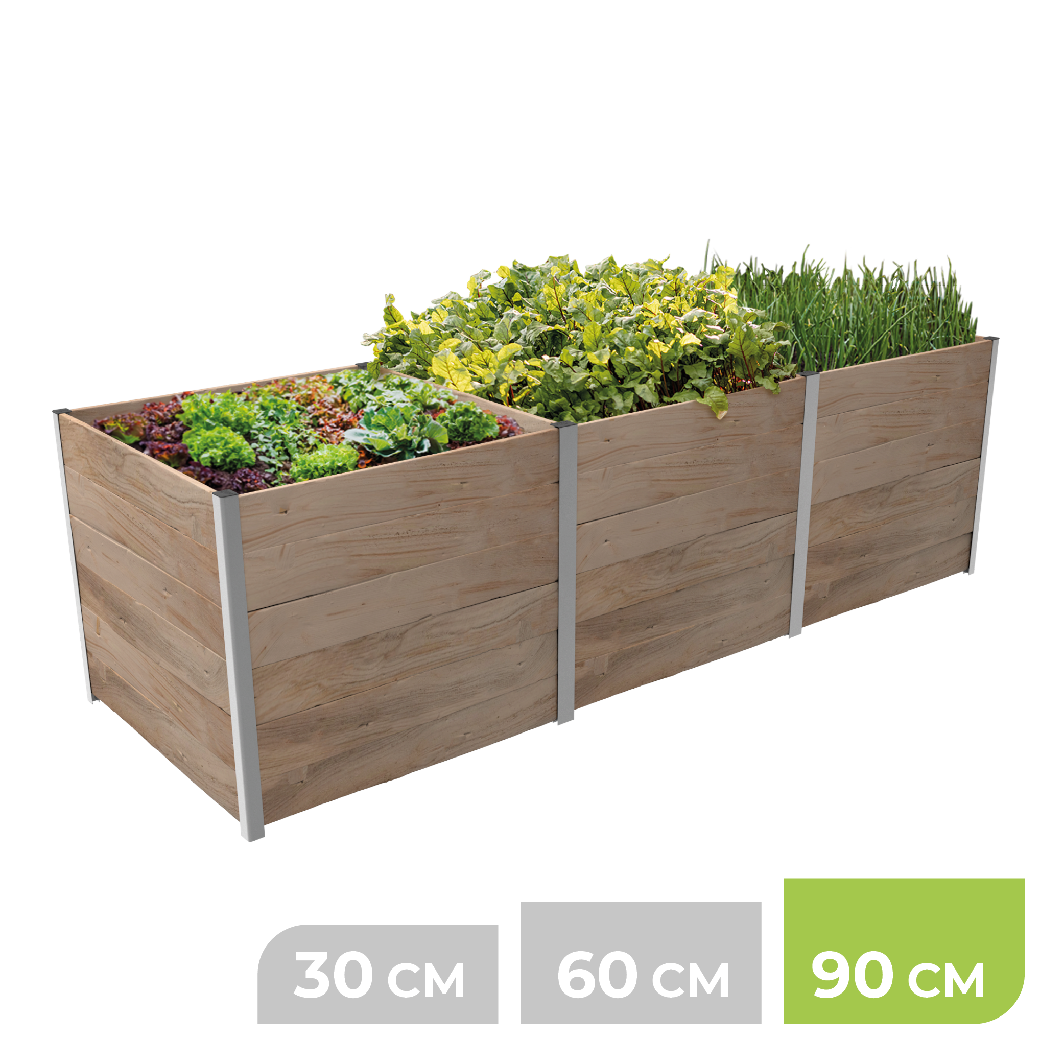 BioGreen Modulares Hochbeet-System ErnteMAXX Rechteck 3 Quadratmeter 90 cm Höhe