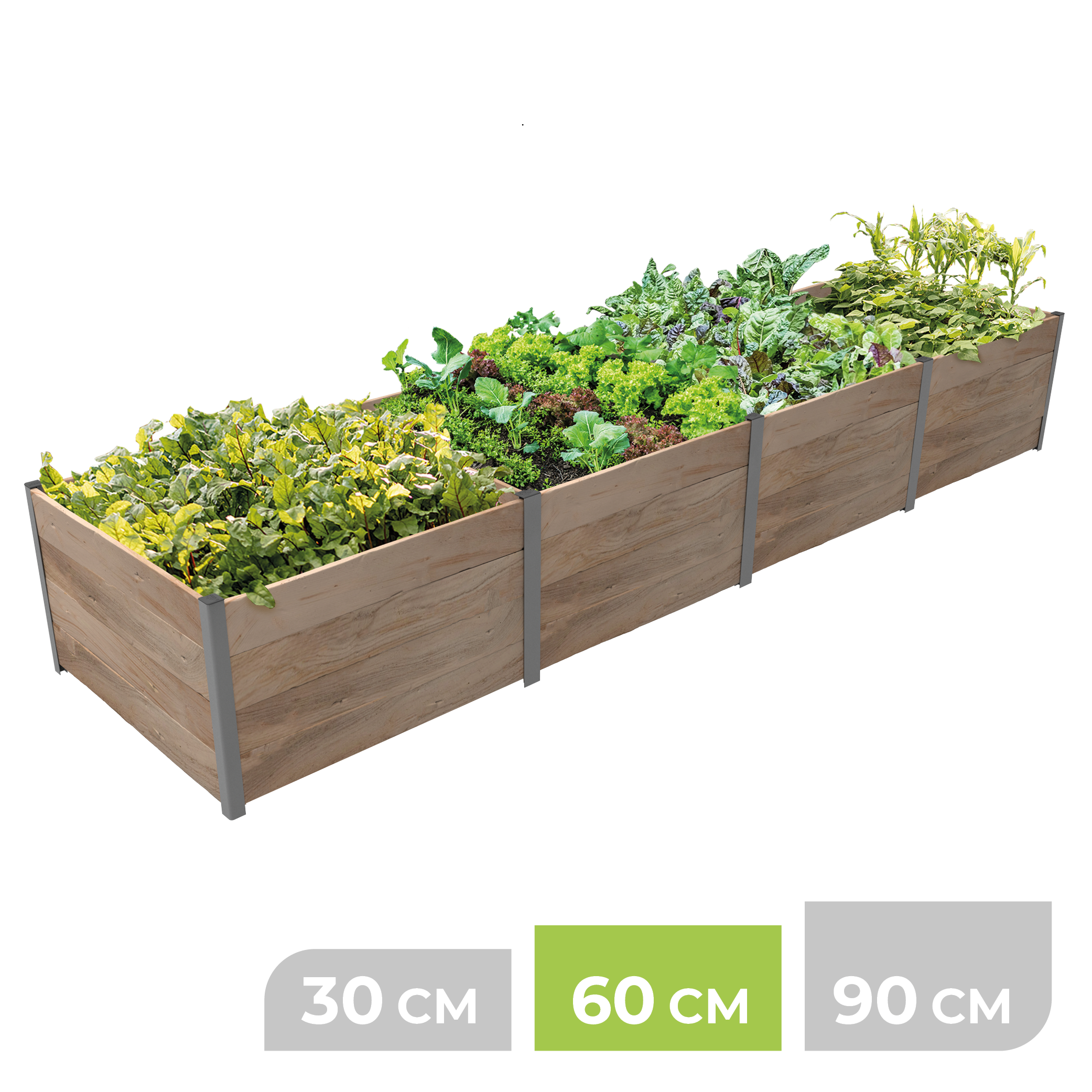 BioGreen Modulares Hochbeet-System ErnteMAXX Rechteck 4 Quadratmeter 60 cm Höhe
