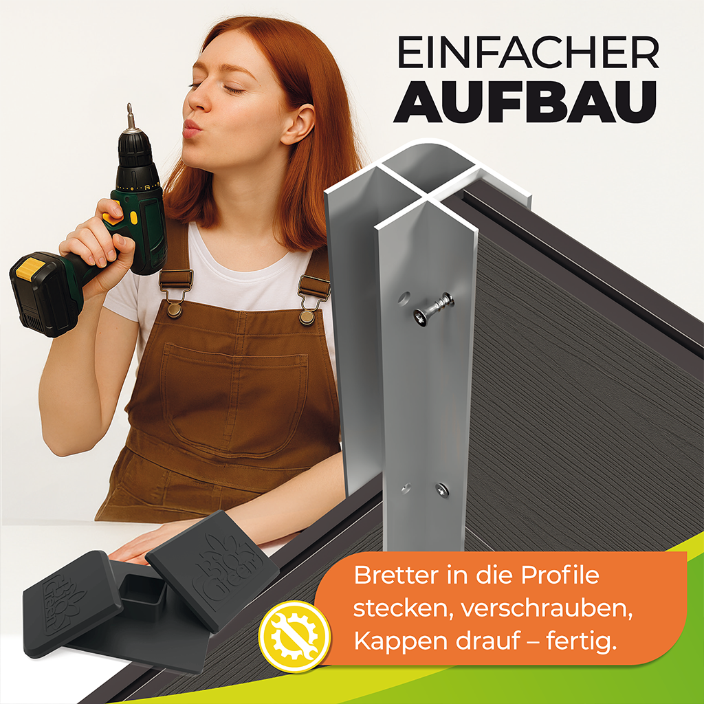 4-Modul Hochbeet ErnteMAXX 75 in T-Form aus WPC – in 4 Höhen verfügbar