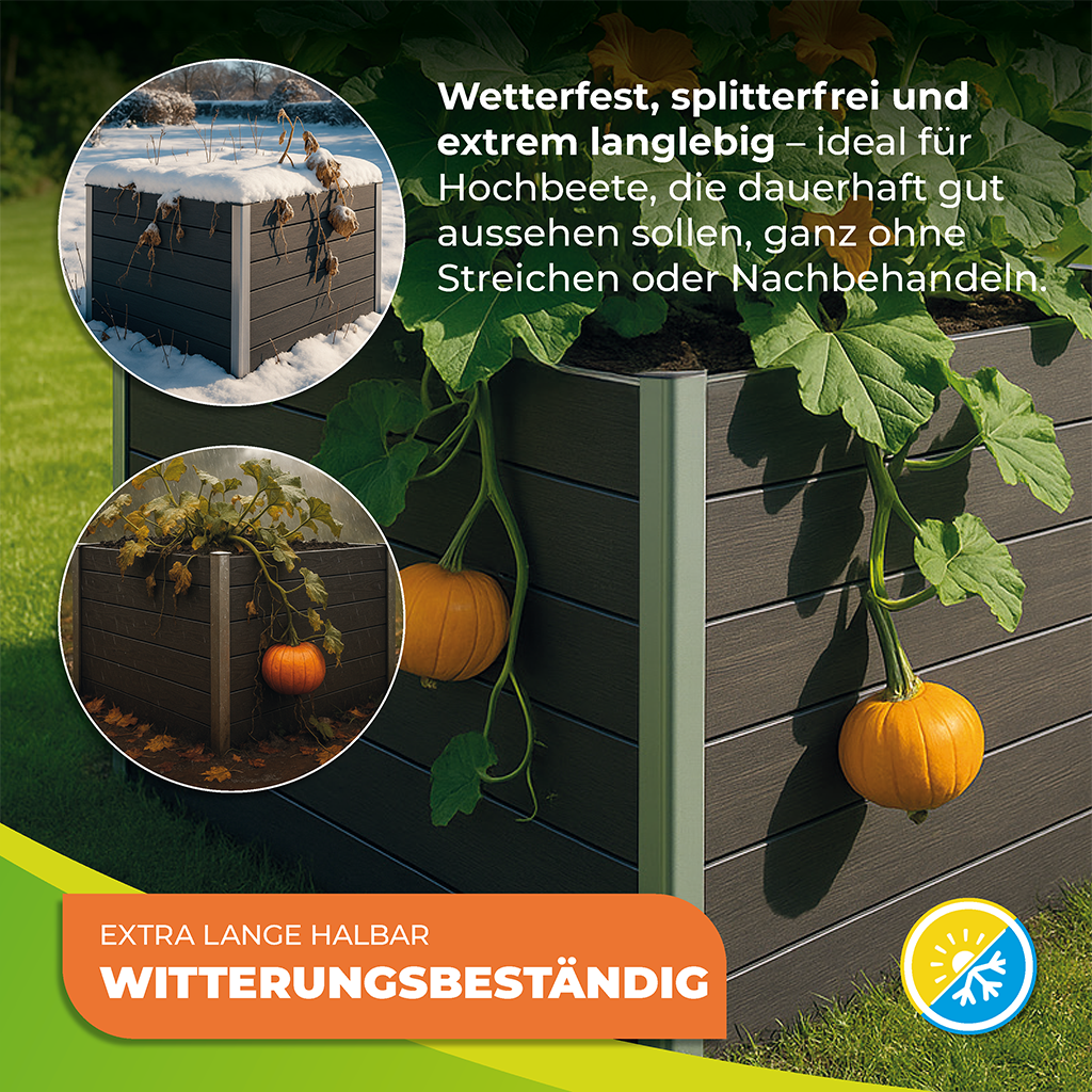 2-Modul Hochbeet ErnteMAXX 75 in Reihe aus WPC – in 3 Höhen verfügbar