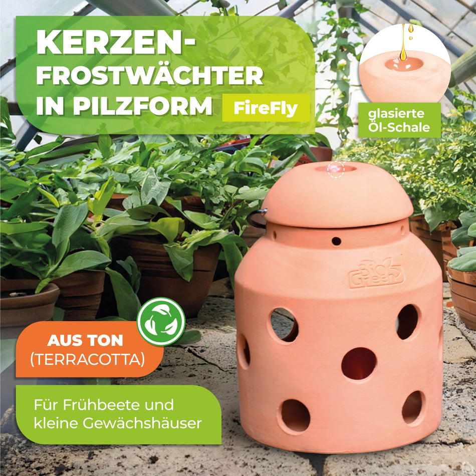 Ökologischer Kerzen-Frostwächter "FireFly" mit 18 CO²-neutralen und nachhaltigen Kerzen