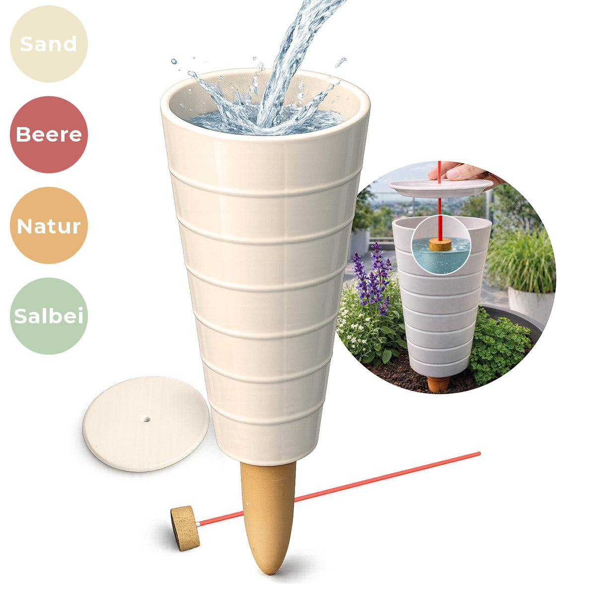 Arrosage pour plantes HYDRO CONE, distributeur d'eau à cône d'argile 1,8 L, divers. couleurs