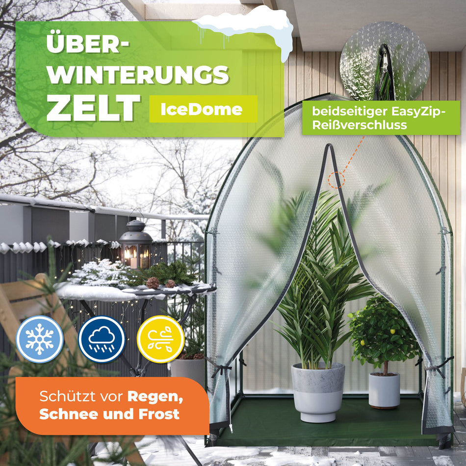 Tente d'hiver "ICEDOME ThermoPLUS" en vert L 120 x L 120 x H 183 cm