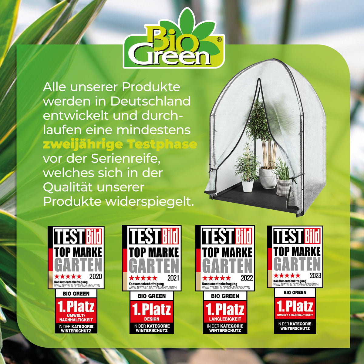 Bio Green Winterschutzzelt für Pflanzen Icedome bietet Schutz im Winter und im Sommer