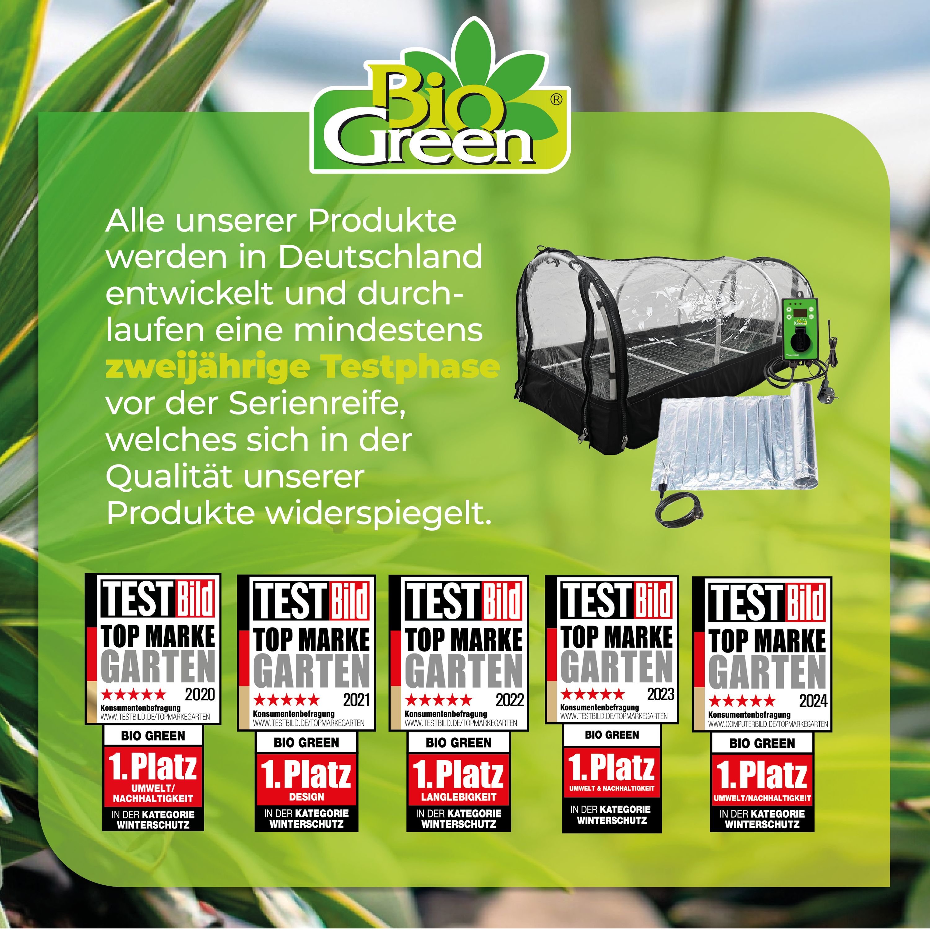 BioGreen Anzuchtstation XXL Jumbo mit Heizmatte und Thermostat im Set Firmenprofil