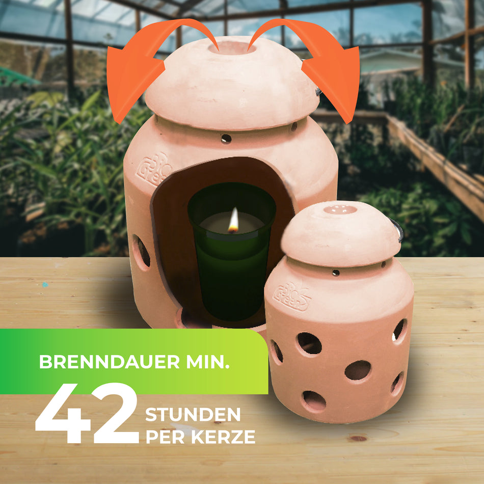 Ökologischer Kerzen-Frostwächter "FireFly" mit 18 CO²-neutralen und nachhaltigen Kerzen