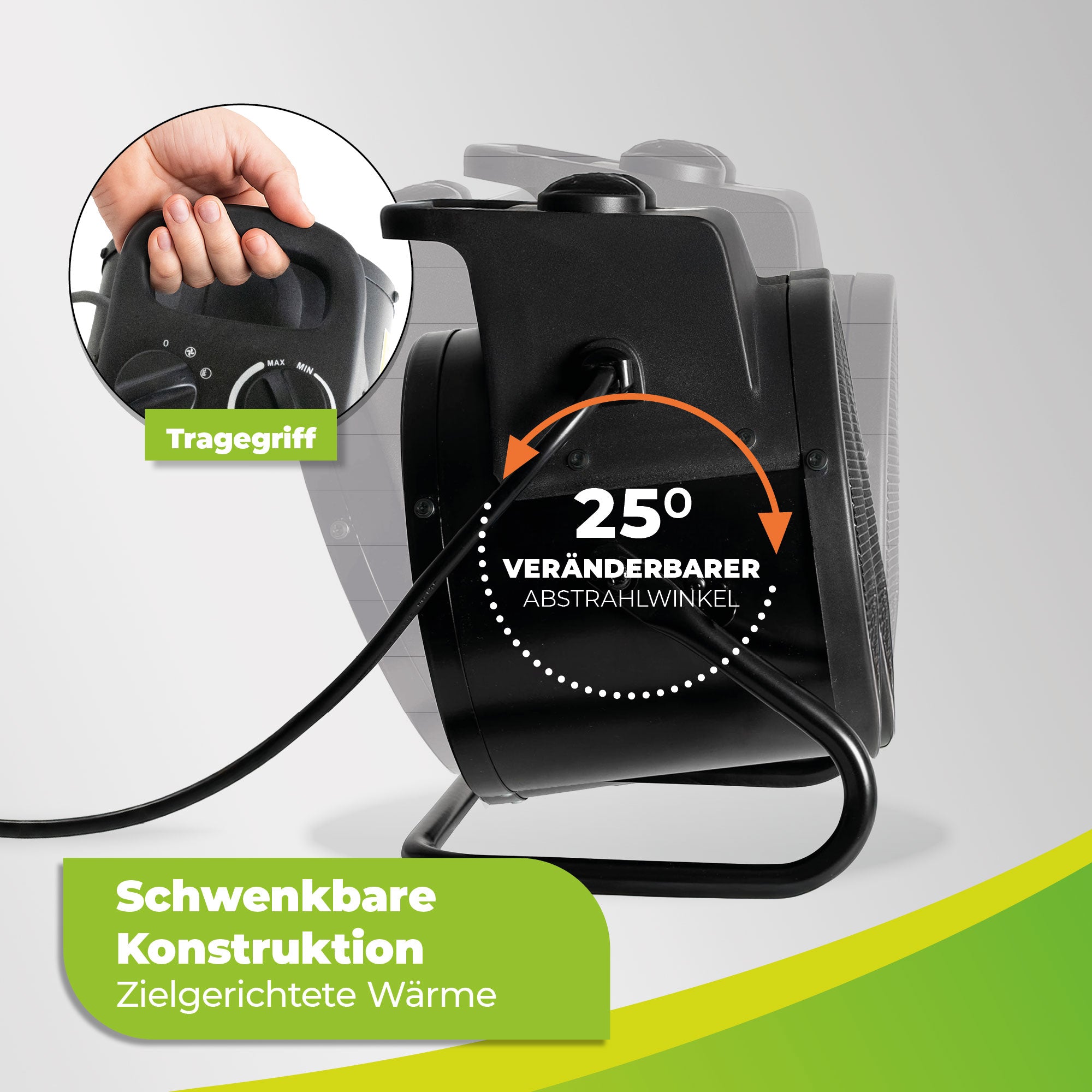 Gewächshausheizung MALTA – mit manuellem Thermostat 2000 W