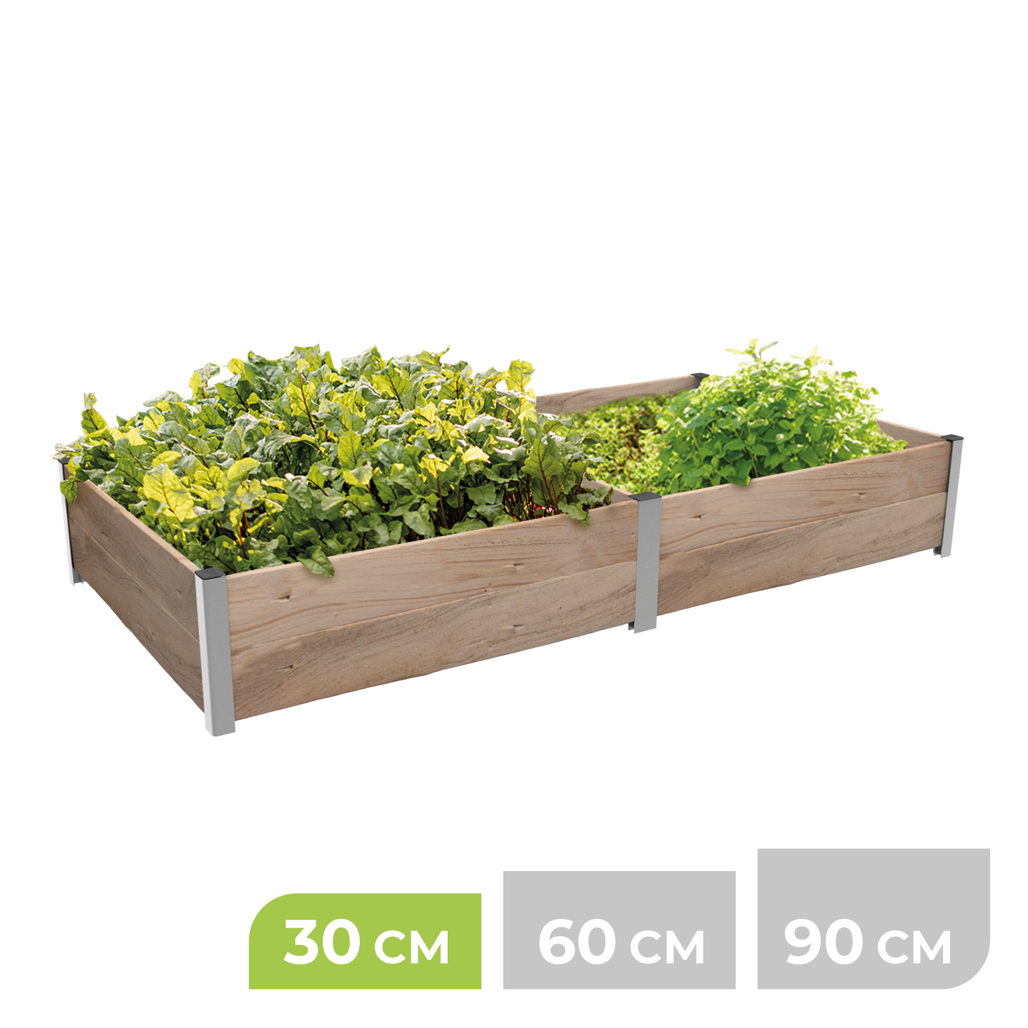 BioGreen Modulares Hochbeet-System ErnteMAXX Rechteck 2 Quadratmeter 30 cm Höhe