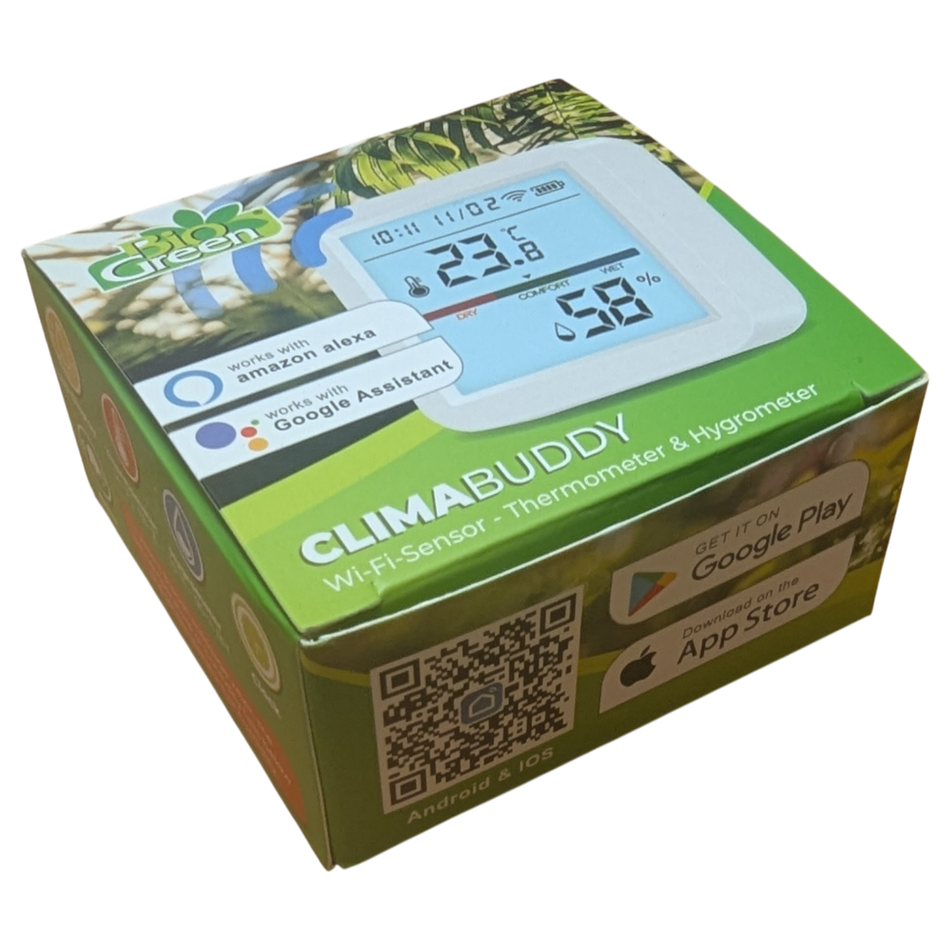 Wi-Fi Temperatur- und Luftfeuchtigkeitssensor mit LED-Display – ClimaBuddy