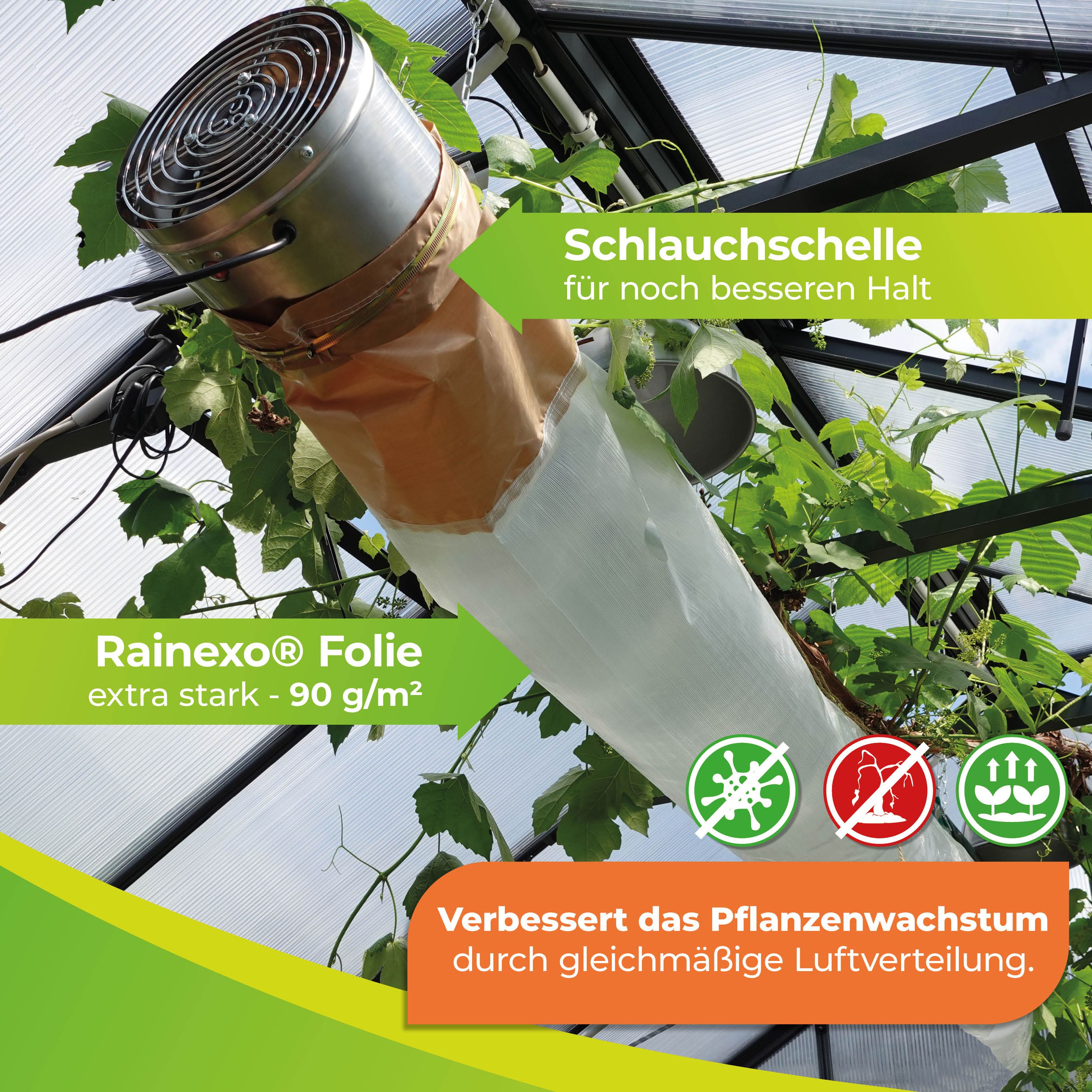 Ventilateur Arizona avec tuyau à économie d'énergie, 460 m³/h, 230 V