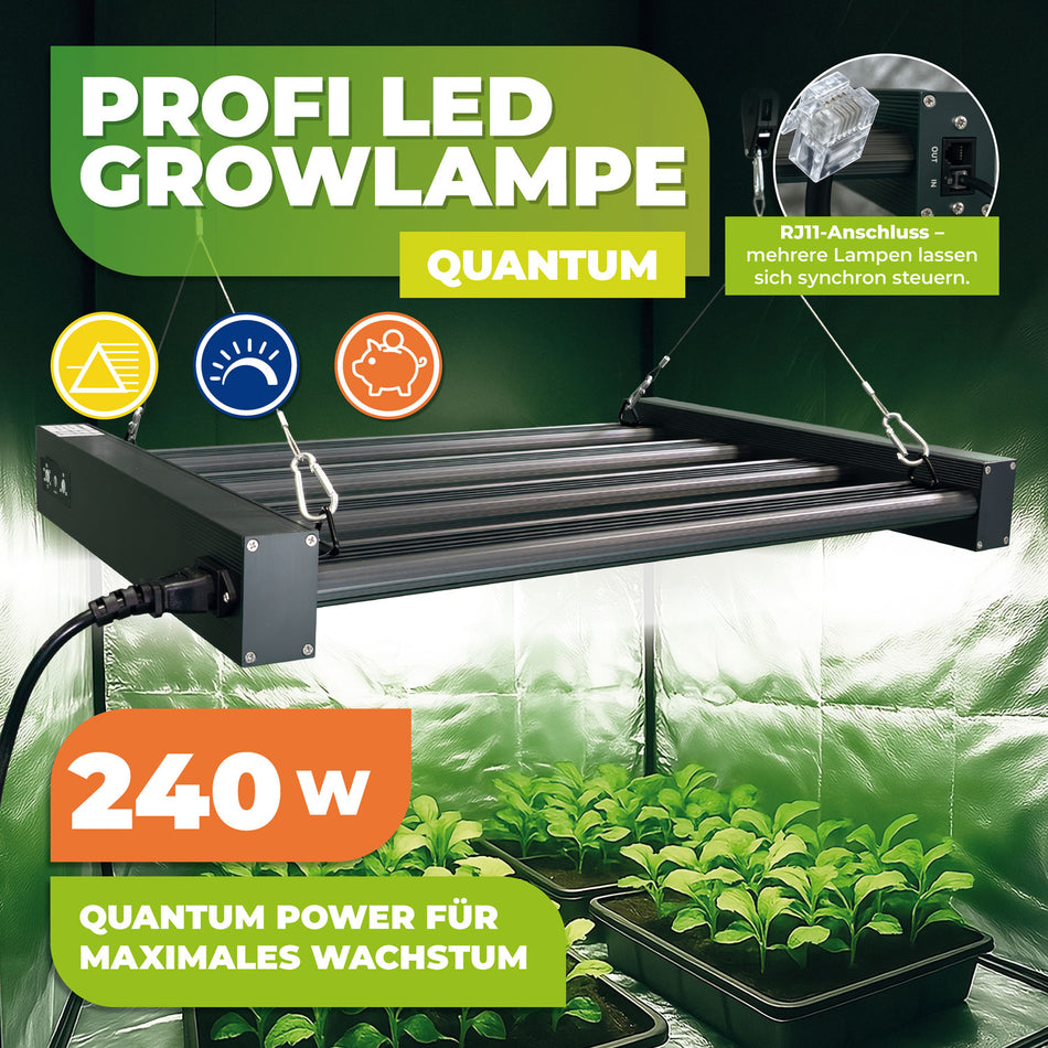LED Vollspektrum Pflanzenleuchte "Quantum" 240 W, dimmbar, mit Schaltzeituhr - Grow light