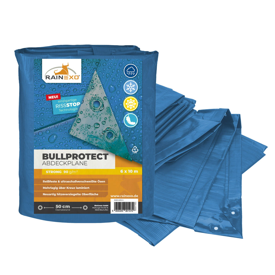 Abdeckplane in Blau 90g/m² 6x10m