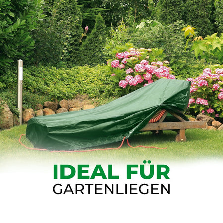 Rainexo Abdeckhaube für Gartenliege - grün - Milieubild