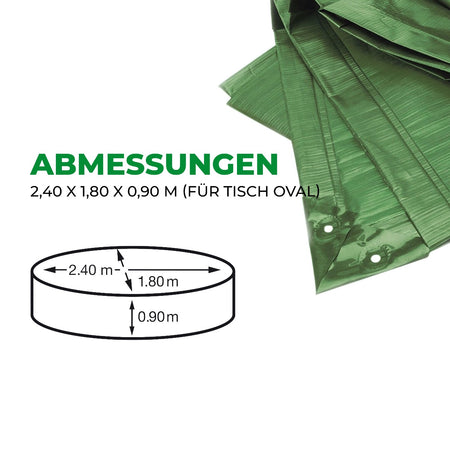 Rainexo Gartentisch-Schutzhülle - grün - oval - Maße