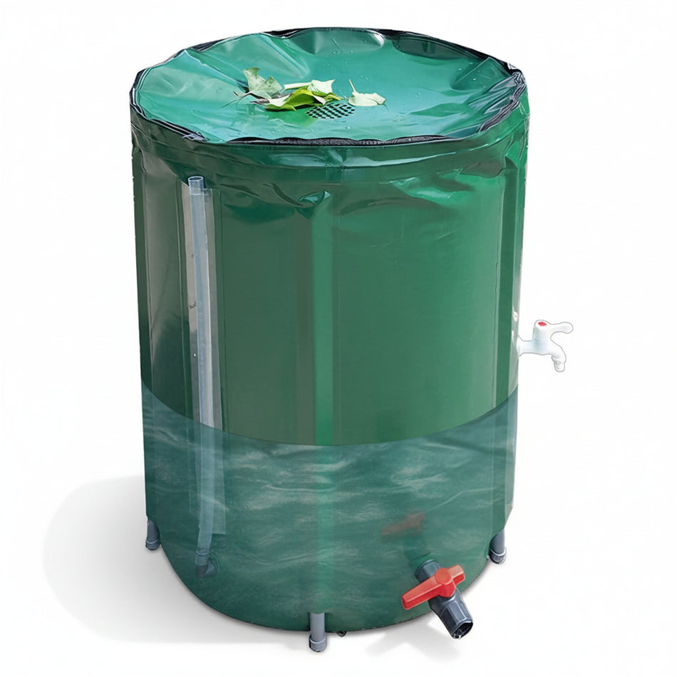 Regentonne faltbar 100 L oder 50 L mit Wasserhahn & Ventilen