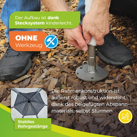 Bio Green Überwinterungszelt / Foliengewächshaus "Tropical Island XL" - einfacher Aufbau ohne Werkzeug