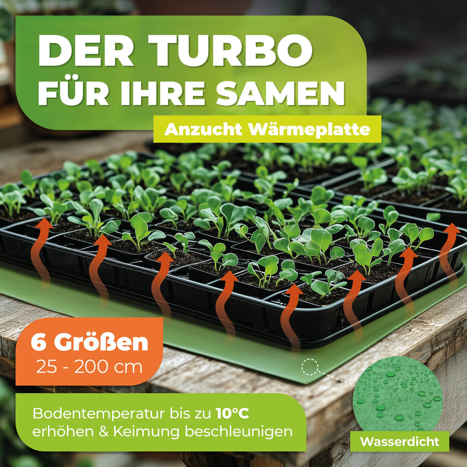 Wärmeplatte als Anzuchtbooster für Pflanzen in 6 Größen