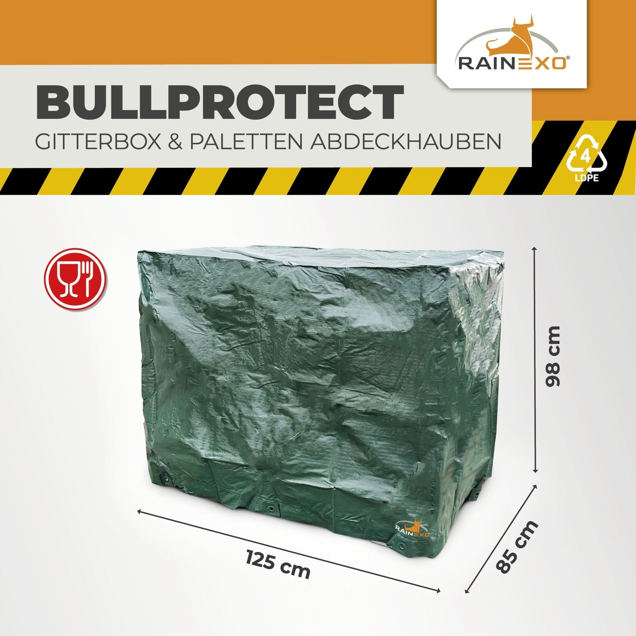 Abdeckhaube für Gitterbox Grün 120g/m² 125x85x98cm - BioGreen GmbH