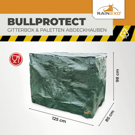 Abdeckhaube für Gitterbox Grün 120g/m² 125x85x98cm - BioGreen GmbH