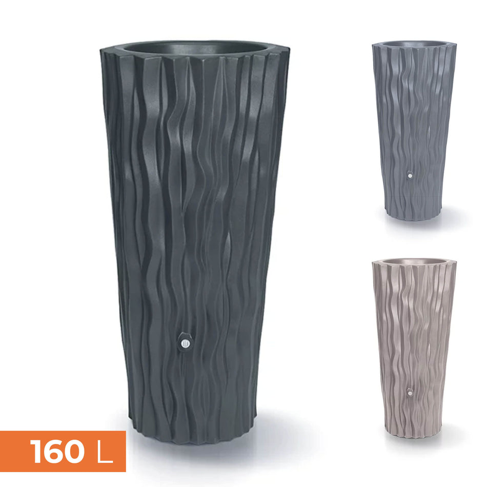 Regentonne ALANA, vers. Farben, vertikales Wellendesign