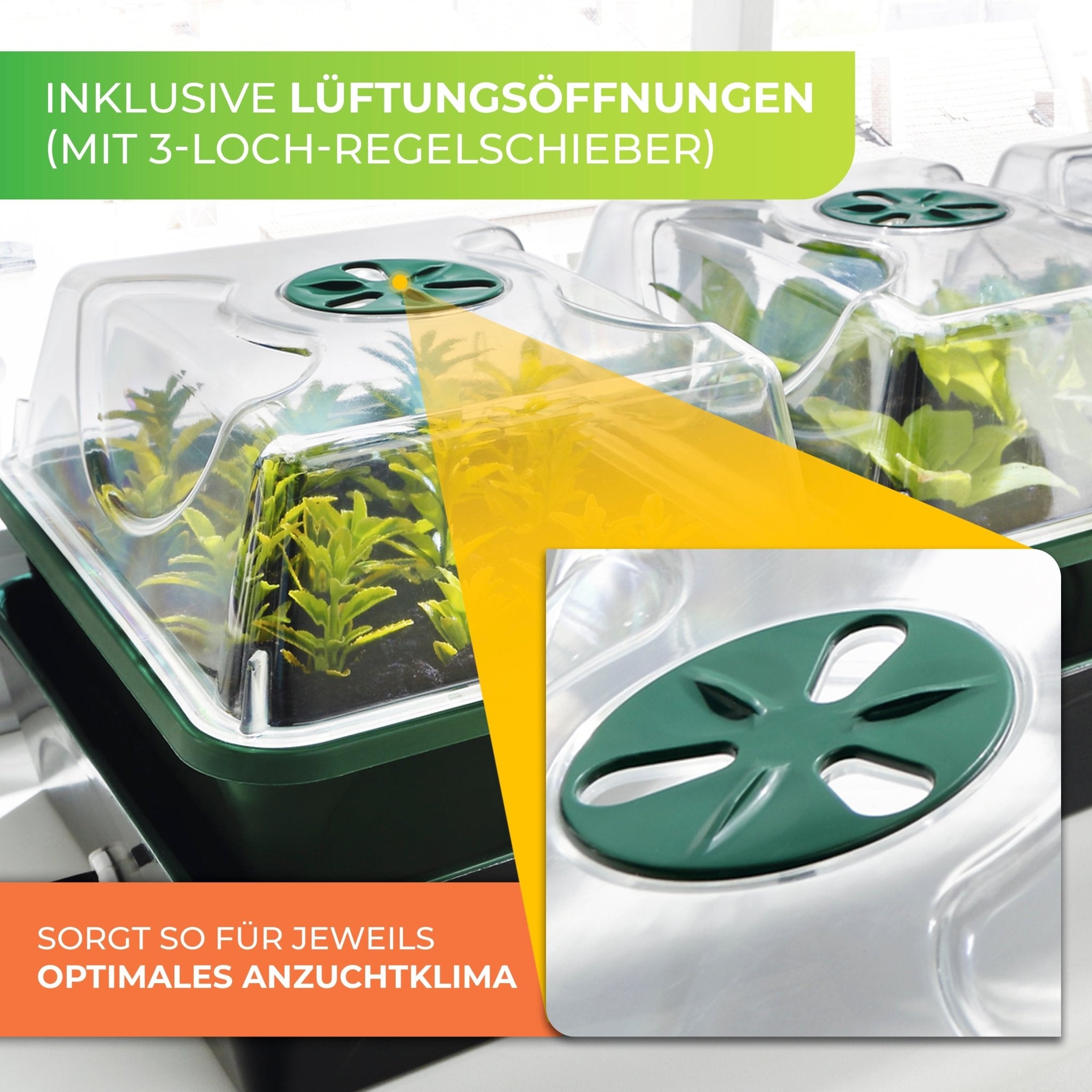 Anzuchtstation "Hollandia" mit LED - Lichtleiste "Florabooster 200" (60 cm) und Ständer - BioGreen GmbH