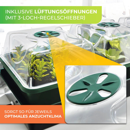 Anzuchtstation "Hollandia" mit LED - Lichtleiste "Florabooster 200" (60 cm) und Ständer - BioGreen GmbH