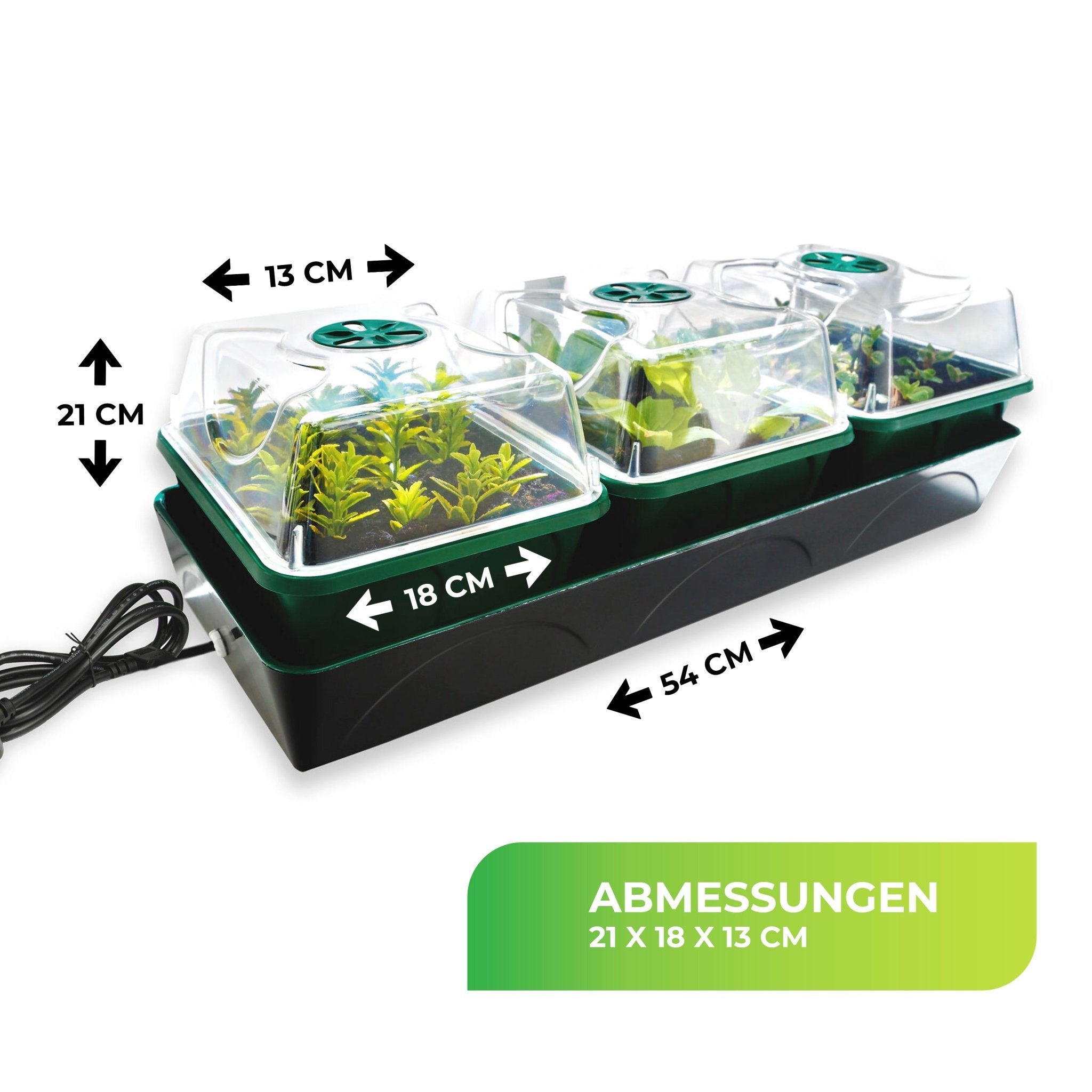 Anzuchtstation "Hollandia" mit LED - Lichtleiste "Florabooster 200" (60 cm) und Ständer - BioGreen GmbH