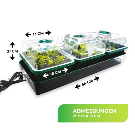 Anzuchtstation "Hollandia" mit LED - Lichtleiste "Florabooster 200" (60 cm) und Ständer - BioGreen GmbH