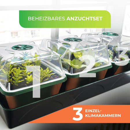 Anzuchtstation "Hollandia" mit LED - Lichtleiste "Florabooster 200" (60 cm) und Ständer - BioGreen GmbH