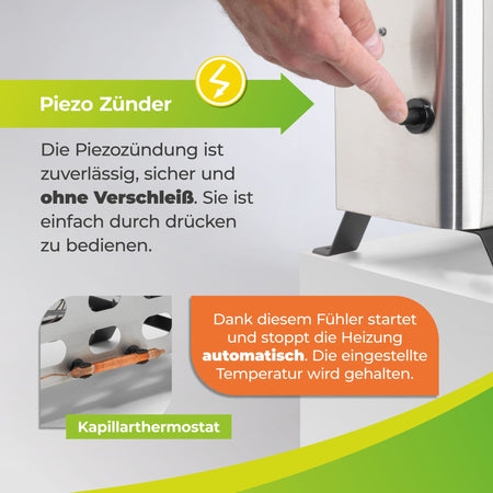 Gas - Gewächshausheizung "EcoPilot" mit Zwei - Flaschen - Anlage "Multimatic" - BioGreen GmbH