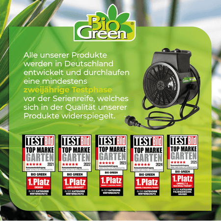 Gewächshausheizung MALTA – mit digitalem Thermostat 2000 W - BioGreen GmbH
