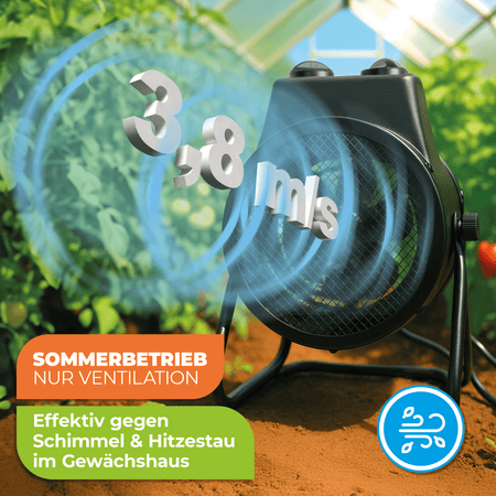 Gewächshausheizung MALTA – mit digitalem Thermostat 2000 W - BioGreen GmbH