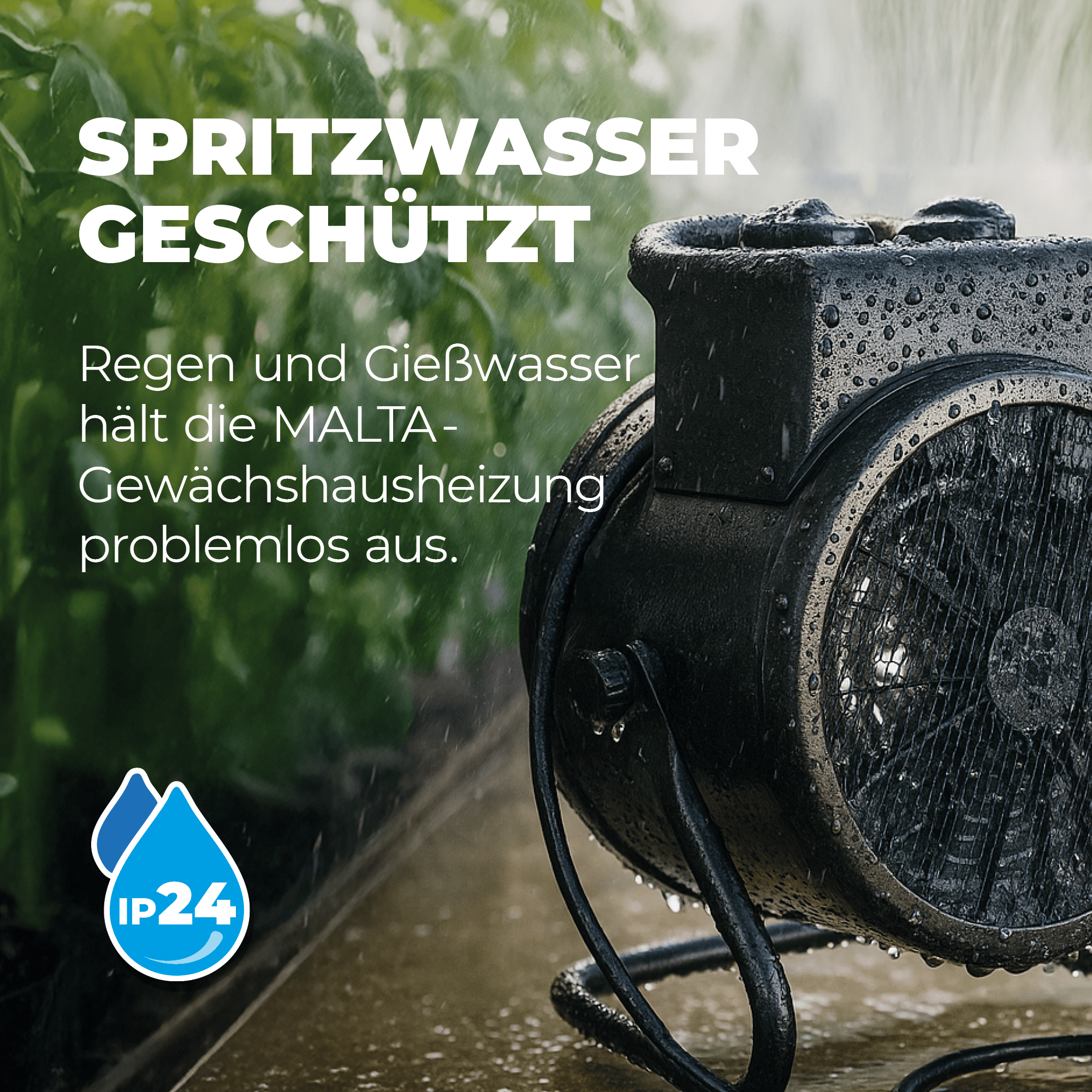 Gewächshausheizung MALTA – mit digitalem Thermostat 2000 W - BioGreen GmbH
