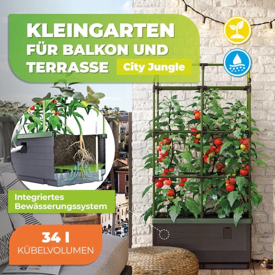 Hochbeet "City Jungle" mit Standfuss und Frühbeetaufsatz - BioGreen GmbH